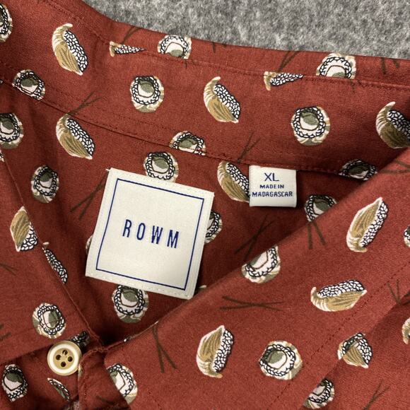 ROWM Shirt Mens XL Red Hawaiian Sushi Lover Chopstick AOP Short Sleeve Beach NWT - Picture 5 of 9